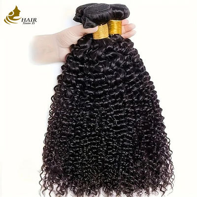 Naturel Noir Bouclier Boucle de cheveux humains Brésiliens Boucles d'extensions de cheveux Tissus