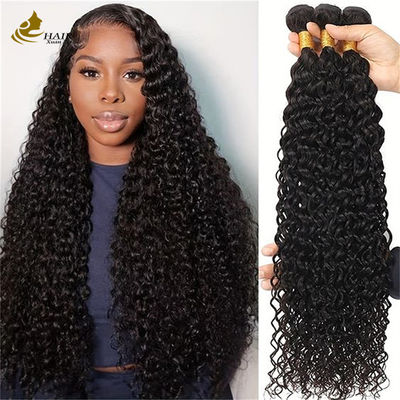Naturel Noir Bouclier Boucle de cheveux humains Brésiliens Boucles d'extensions de cheveux Tissus