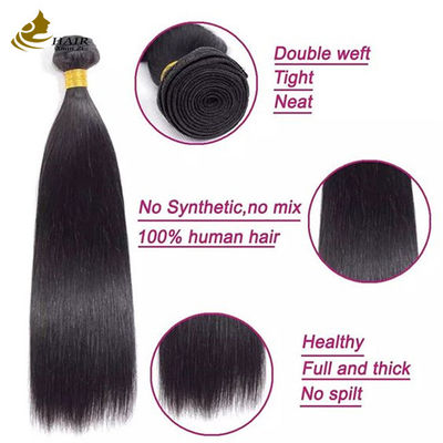 Pas de perte de cheveux humains vierges cheveux lisses machine de tissage double tissage