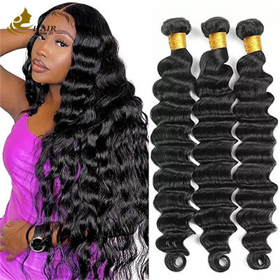 Gradient sans enchevêtrement, ondes profondes, boucles de cheveux humains vierges