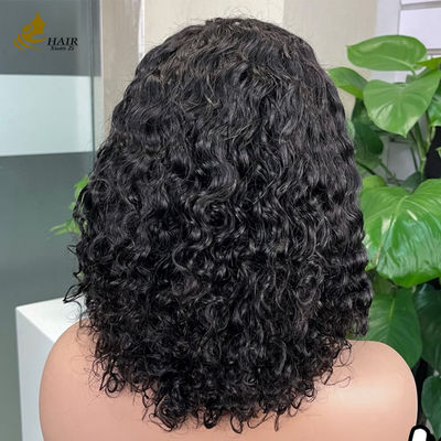 12 pouces sans colle 5 * 5 Front dentelle cheveux humains perruque vague d'eau sans colle haut en soie pleine dentelle perruque