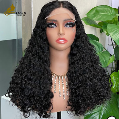 Sans colle 5*5 Transparent dentelle à l'avant Cheveux humains naturels Sans colle Tête en soie