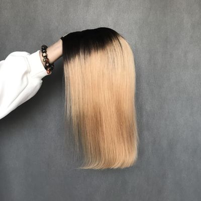U Partie Perruque T1b/27 Couleur débutant amicale droite sans colle de style protecteur Perruque de cheveux humains 150% Densité
