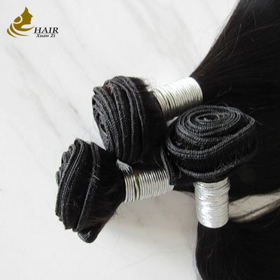30 pouces de cheveux humains vierges naturels noirs avec 20 pouces de fermeture