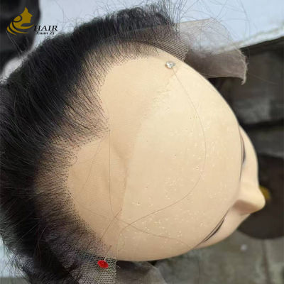Ligne de cheveux en forme de M Fermeture en dentelle de cheveux humains personnalisée