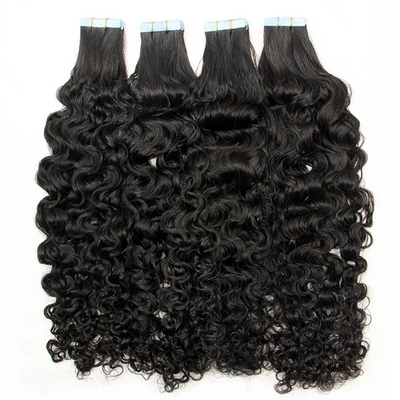 20 pouces de ruban adhésif naturel à vapeur d'eau noire dans les extensions de cheveux humains