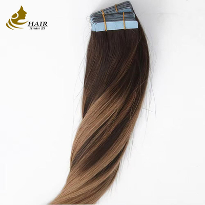Couleur personnalisée 100% vrais extensions de cheveux humains vierges à bandes Extensions de cheveux humains raides