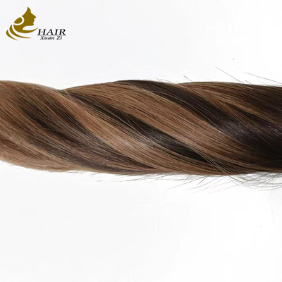 Couleur personnalisée 100% vrais extensions de cheveux humains vierges à bandes Extensions de cheveux humains raides