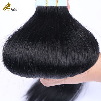 Cuticule alignée 16 pouces bande dans les extensions de cheveux Virgin Remy Perruques Noir