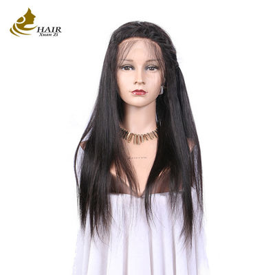 Perruque à cheveux humains personnalisés en dentelle naturelle noire perruque à cheveux humains droits