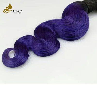 Couleur violette Ombre du corps Extensions de cheveux humains 26 pouces Virgin Human Hair Bundles