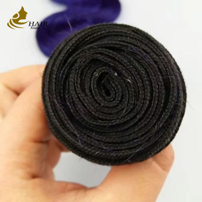 Couleur violette Ombre du corps Extensions de cheveux humains 26 pouces Virgin Human Hair Bundles