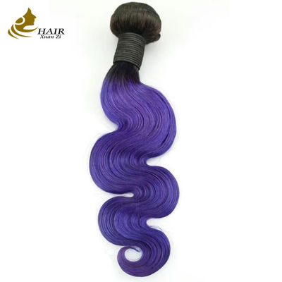 Couleur violette Ombre du corps Extensions de cheveux humains 26 pouces Virgin Human Hair Bundles