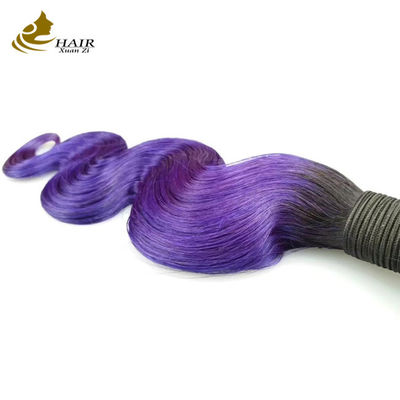 Couleur violette Ombre du corps Extensions de cheveux humains 26 pouces Virgin Human Hair Bundles