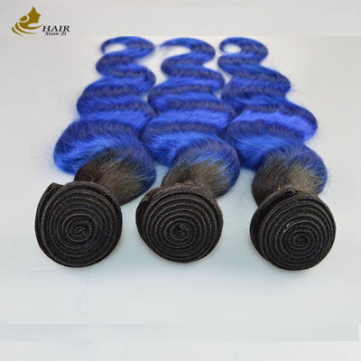 1B Ombre bleu Extensions de cheveux humains Corps vague Vierge vague