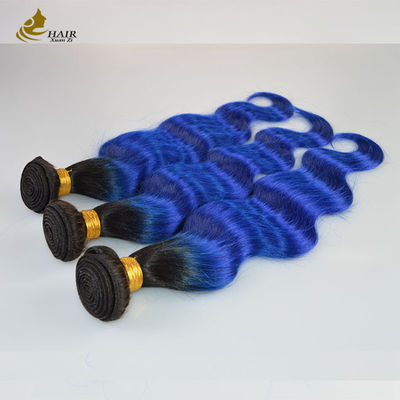 1B Ombre bleu Extensions de cheveux humains Corps vague Vierge vague