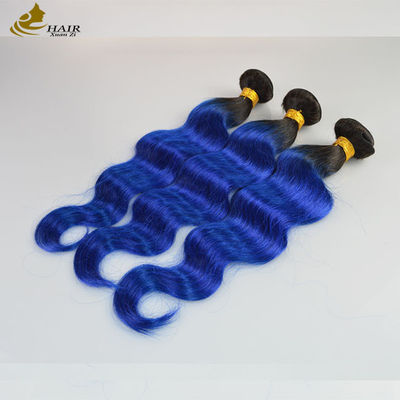 1B Ombre bleu Extensions de cheveux humains Corps vague Vierge vague