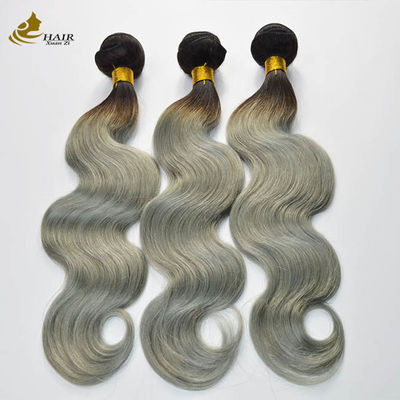 Brésilien Ombre Extensions de cheveux humains Couleur grise Bandeau de cheveux humains vierges