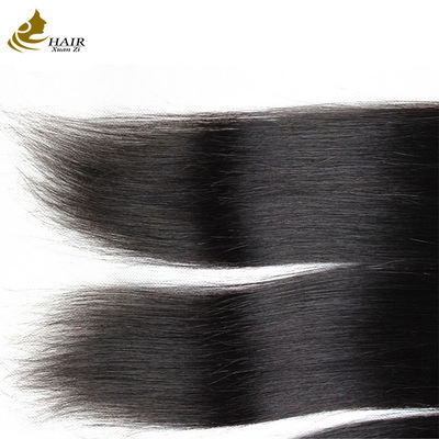Boucle de cheveux humains brésiliens Rémy droit avec fermeture frontale en dentelle