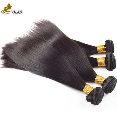 Boucle de cheveux humains brésiliens Rémy droit avec fermeture frontale en dentelle