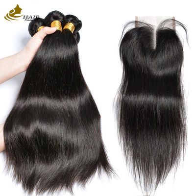 Non transformé 3 faisceaux de cheveux vierges faisceaux de cheveux humains couleur naturelle avec fermeture