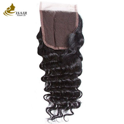 12A Grade Deep Wave 100 Virgin Human Hair Bundles 95-100g avec fermeture
