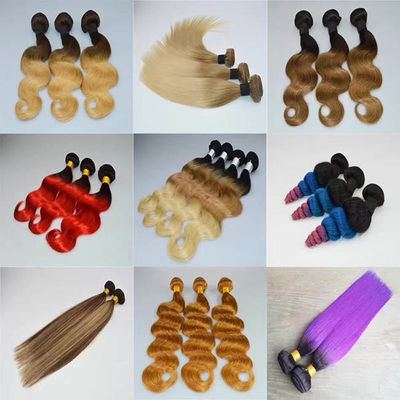 Indienne Remy Ombre Boucles de cheveux humains Extensions Couleur personnalisée
