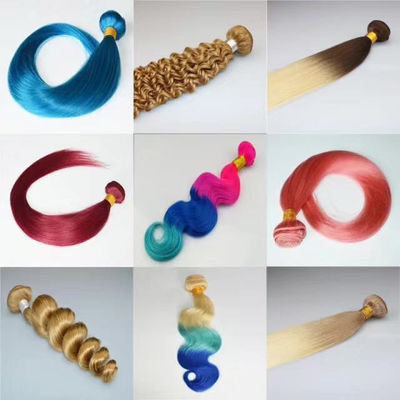 Indienne Remy Ombre Boucles de cheveux humains Extensions Couleur personnalisée