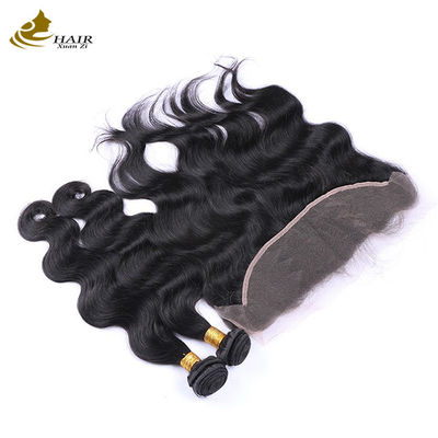 Les dames Remy Extensions de cheveux humains Boîtes 100% brésilienne Avec fermeture frontale en dentelle