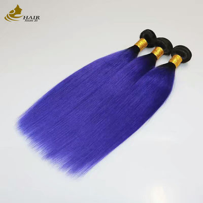 Couleur populaire Remy Cheveux humains Tissus Couleur bleue Ombre Extensions de cheveux humains