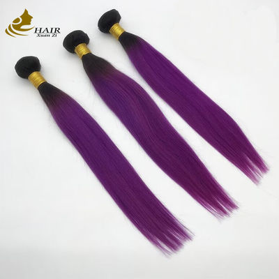 1B Violet Ombré Extensions de cheveux humains en paquets, trame de cheveux Remy
