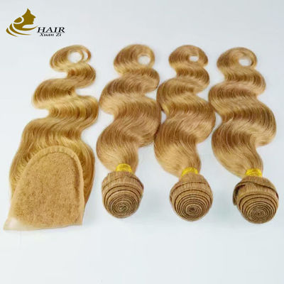 Brown Remy Ombre Extensions de cheveux humains Body Wave Bundles avec fermeture en dentelle