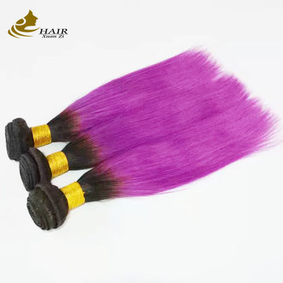 Couleur rose douce Ombre tissage extensions de cheveux lignes droites