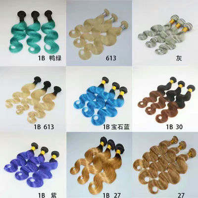 Couleur verte lisse Ombre Extensions de cheveux humains 8 pouces-30 pouces