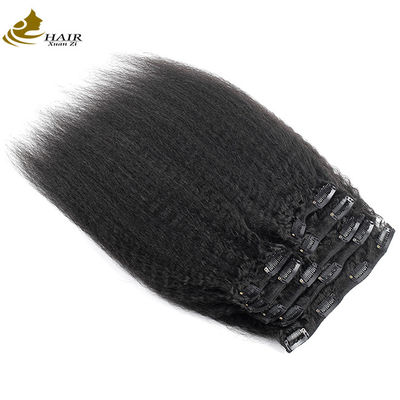 Clip de cheveux naturel Kinky droit dans les extensions de cheveux 30 pouces OEM