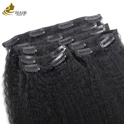 Clip de cheveux naturel Kinky droit dans les extensions de cheveux 30 pouces OEM