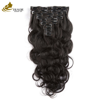 Extensions de cheveux bouclés à clipser 18 pouces 100% cheveux humains Body Wave pour cheveux noirs