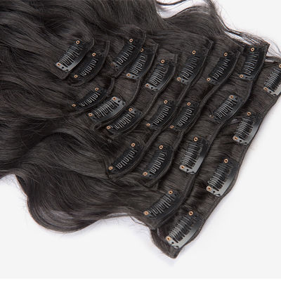 Extensions de cheveux bouclés à clipser 18 pouces 100% cheveux humains Body Wave pour cheveux noirs