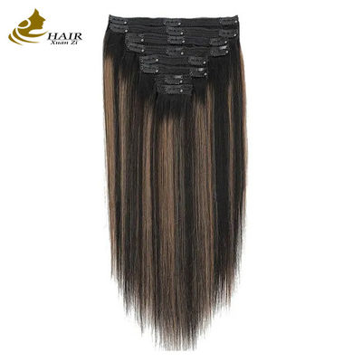 Coupe de cheveux invisible droite Extensions de cheval humaine Couleur piano