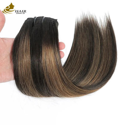 Coupe de cheveux invisible droite Extensions de cheval humaine Couleur piano