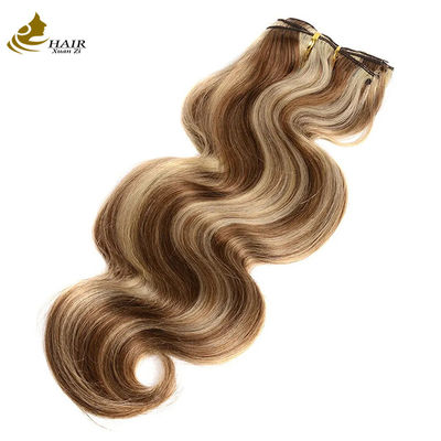 Tissue malaisienne sans couture Clip dans les extensions de cheveux lisse et doux