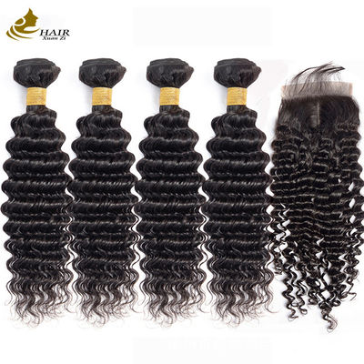 Noir Kinky Vierge Cheveux Humains Boîtes de beauté Fournitures Cheveux tissé