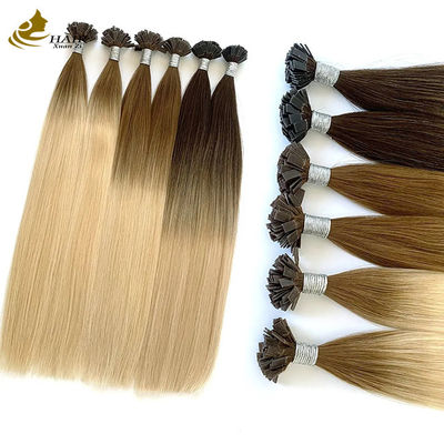 Extensions de cheveux Remy vierges humains pré-collées, mèches kératine plates en forme de T