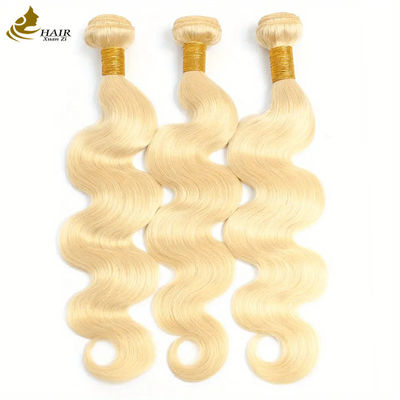 Paquet de cheveux humains brésiliens non transformés tissage et fermeture 613 Paquet de cheveux blonds couleur ODM
