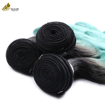Grade 12A Brésilien 613 Boucles de cheveux humains 1B Vert