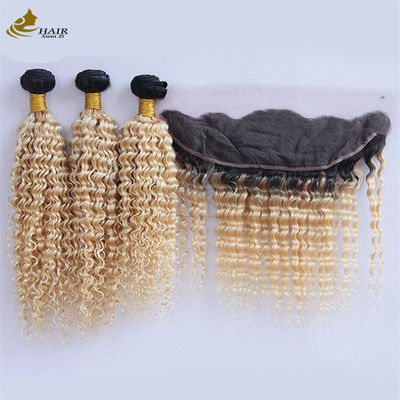 1B/613 Paquet de cheveux humains péruviens brésiliens avec fermeture frontale en dentelle