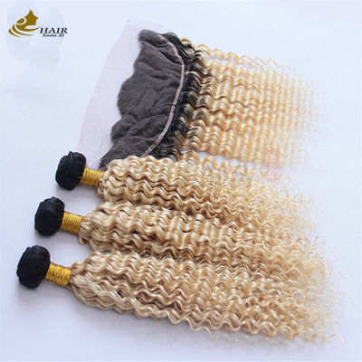 1B/613 Paquet de cheveux humains péruviens brésiliens avec fermeture frontale en dentelle