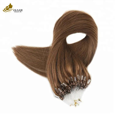 100% Vierge Humaine Nano Micro Anneau d' Extension de Cheveux de couleur brune