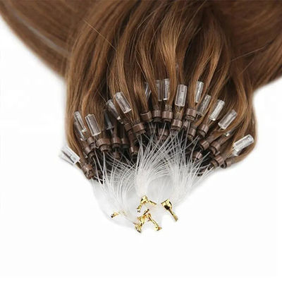 100% Vierge Humaine Nano Micro Anneau d' Extension de Cheveux de couleur brune