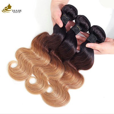 1b 4/27 Miel bouclé Blonde Extensions de cheveux brésiliens Ombre